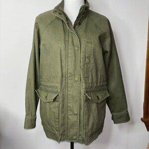 Madewell Northover Utility Jacket Women's Small Olive Green Cotton Field Coat